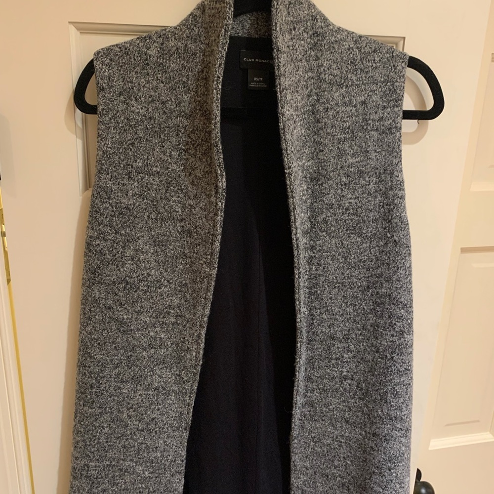Grey Sleeveless Long Vest by Club Monaco